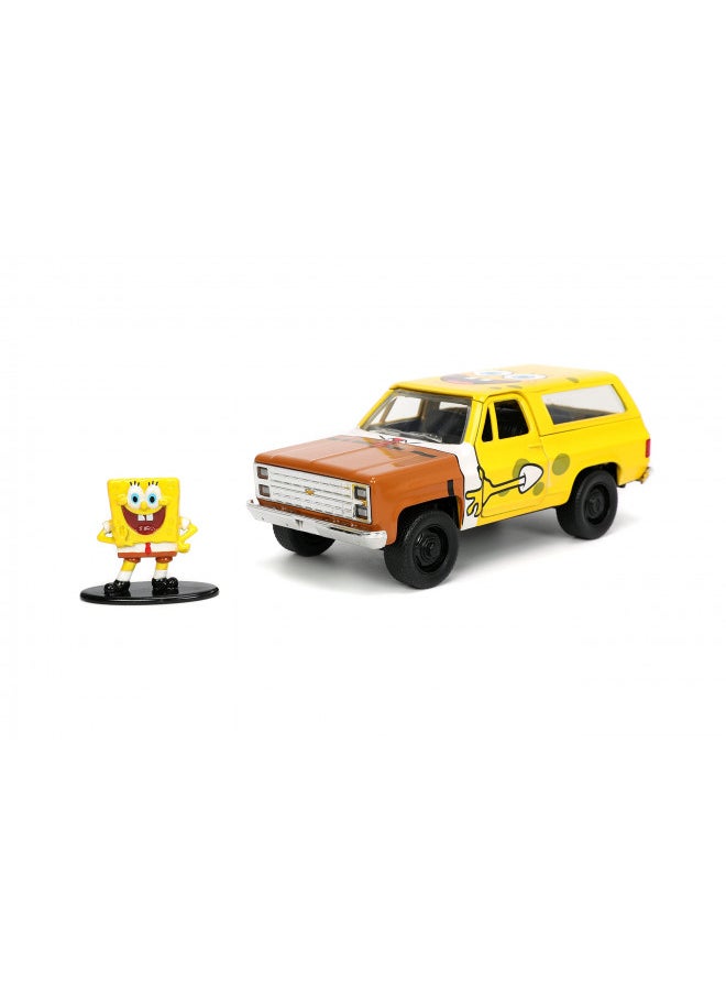 Jada Toys Spongebob Squarepants 1:32 1980 Chevy Blazer K5 Die-cast Car and 1.65