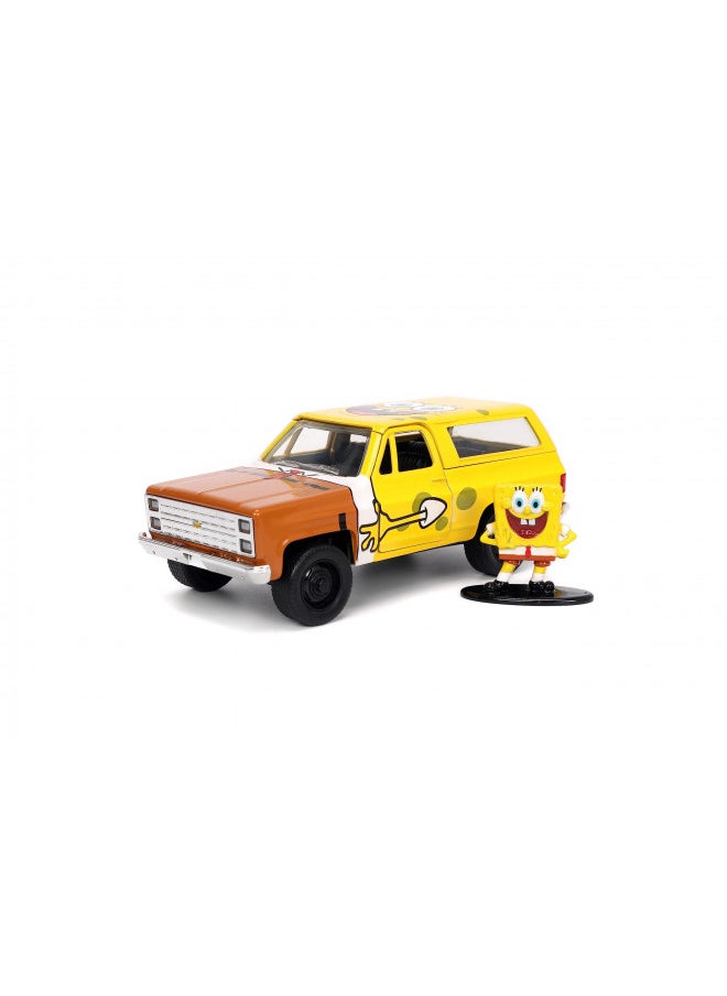 Jada Toys Spongebob Squarepants 1:32 1980 Chevy Blazer K5 Die-cast Car and 1.65