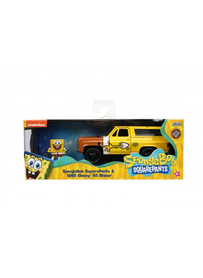 Jada Toys Spongebob Squarepants 1:32 1980 Chevy Blazer K5 Die-cast Car and 1.65
