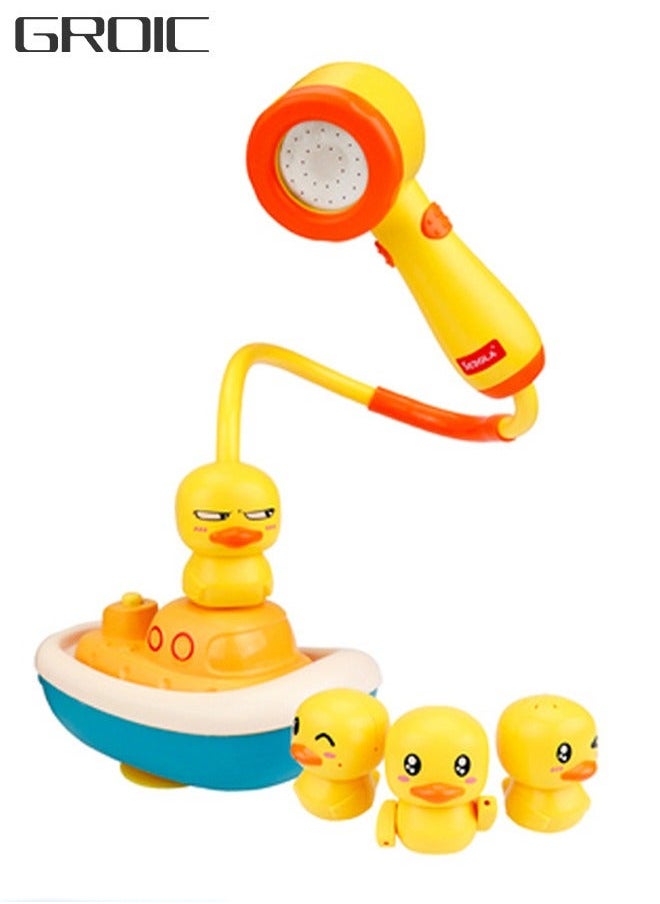 5-Piece Duck Bath Toys for Toddlers, Baby Electric Bathtub Water Spray Toy, Animal Sprinklers Floating Infant Fun Time Shower Head