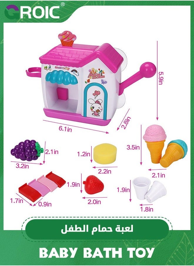 Bath Toys,Ice Cream Foam Maker Toys for Kids, Bubble Pretend Cake Play Set Water Bathtub Toys,Shower Toys,Bathtub Machine