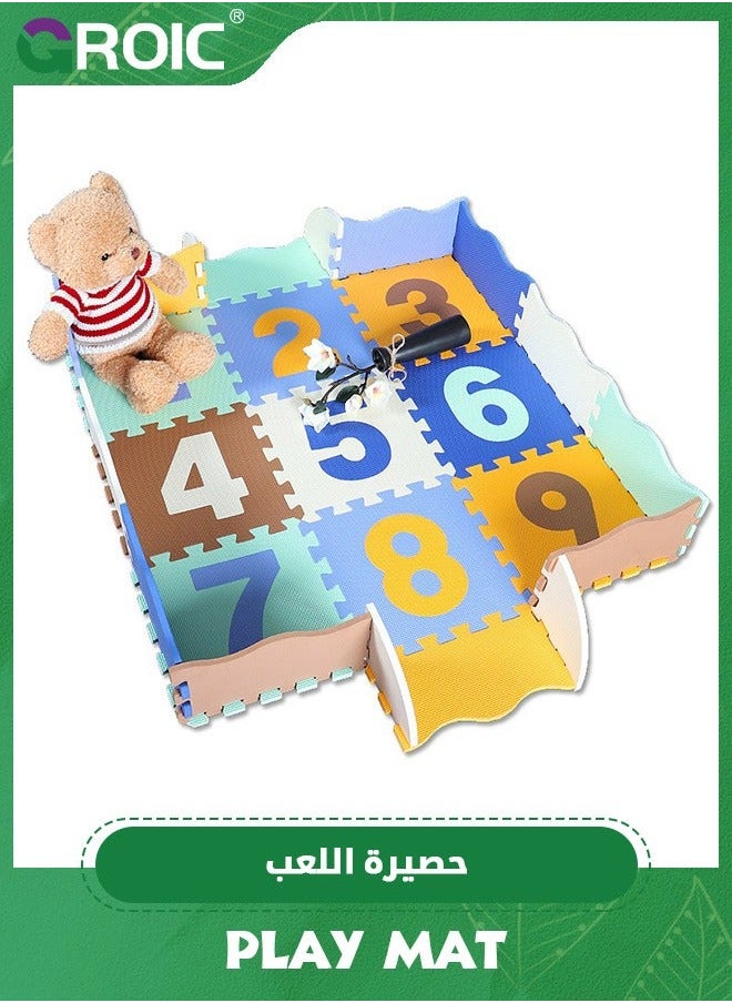 Baby Puzzle Mat,Foam Play Mat Foam Floor Tiles with Numbers,Interlocking Crawling Playmat for Kids