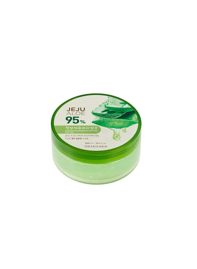 Jeju Aloe Soothing Gel | Multi-use Moisturizing & Soothing Gel For Face, Body & Sun Burn Care | 95% Aloe Vera Extract, All Skin Types, 10.14 fl oz, Korean Skincare 300 mlml