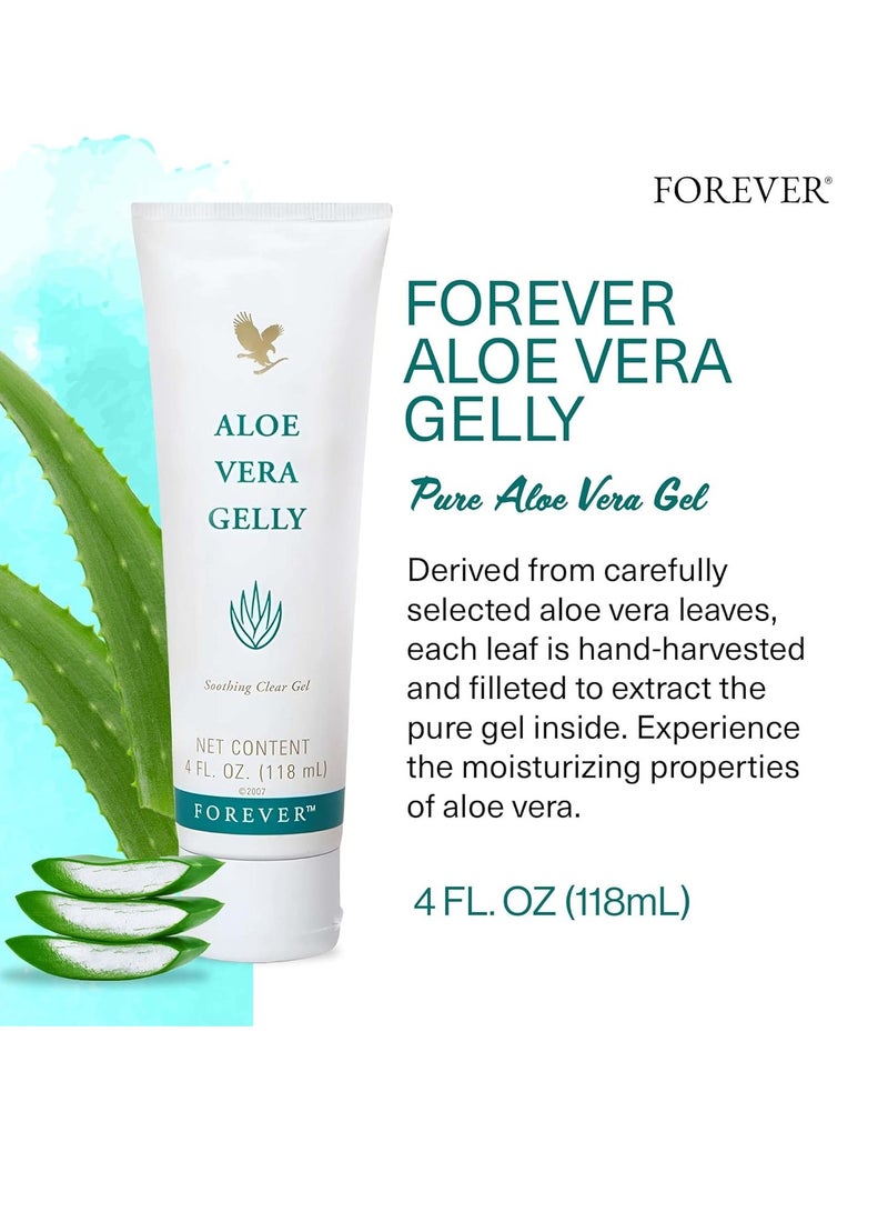 Living - Aloe Vera Gelly - Pure Aloe Gel - Soothes, Moisturizes, and Conditions - Vegan, Vegetarian, Gluten-Free - 4 fl oz. 118 mlml