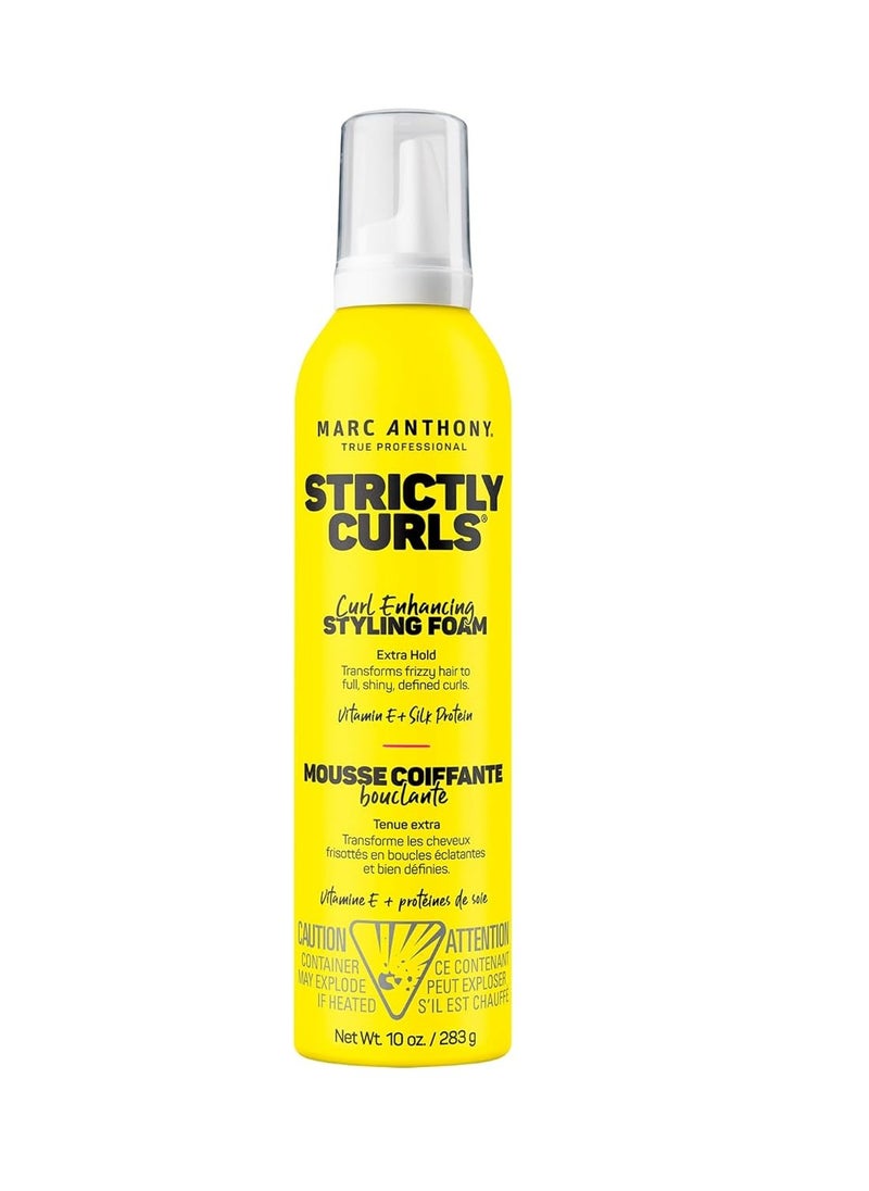 Strictly Curl Enhancing Styling Foam Extra Hold Vitamin E and Silk Proteins Transforms Frizzy Hair to Full Shiny Defined Curls Sulfate Free Anti Frizz Mousse Product