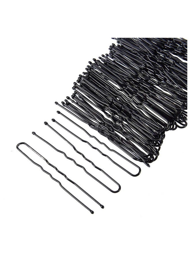 MANODHRUVA 100 Pcs U-Shaped Bobby Hair Juda Pins for Updo Hairstyle, Black Metal, Pack of 100 Pcs, 6.5 cm Long