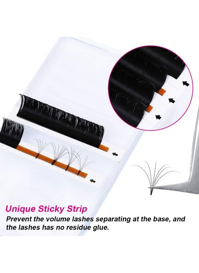 Easy Fan Volume Lashes Extensions 0.05mm 0.07mm Self Fanning Eyelash Extensions 2D~10D C/D/DD Curl Volume Eye Lash Extensions 8-20mm Length by FADLASH (0.07-D, 12mm)