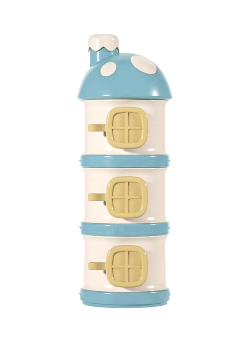 Twisoo Baby Formula Milk Powder Storage Dispenser, 3 Non-Spill Compartments, Stackable BPA-Free Baby Food Container, Green