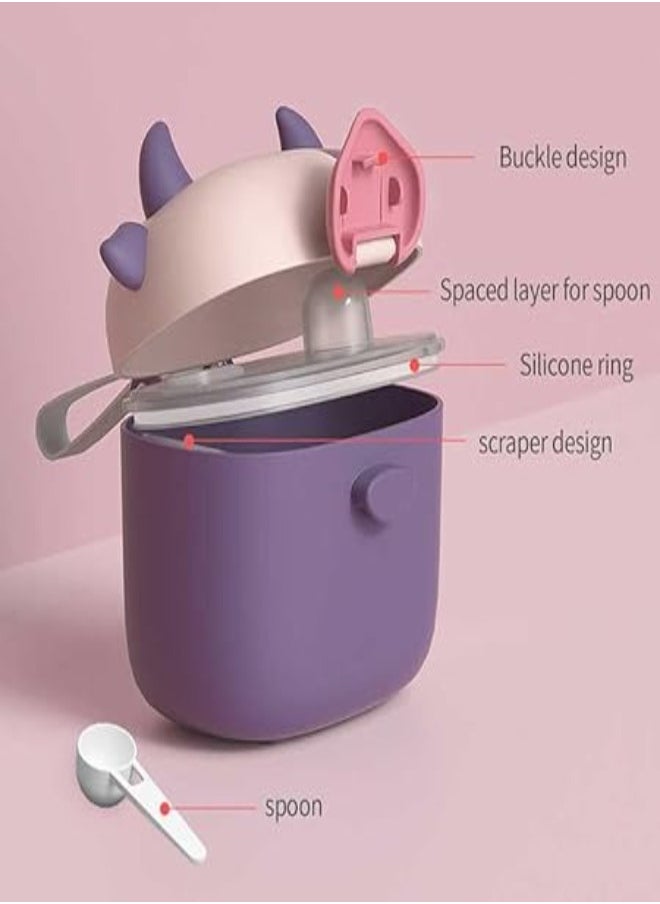 Twisoo Baby Formula Milk Powder Dispenser with Scoop, Airtight, BPA-Free, Spill-Proof, Stackable Snack Storage, Purple