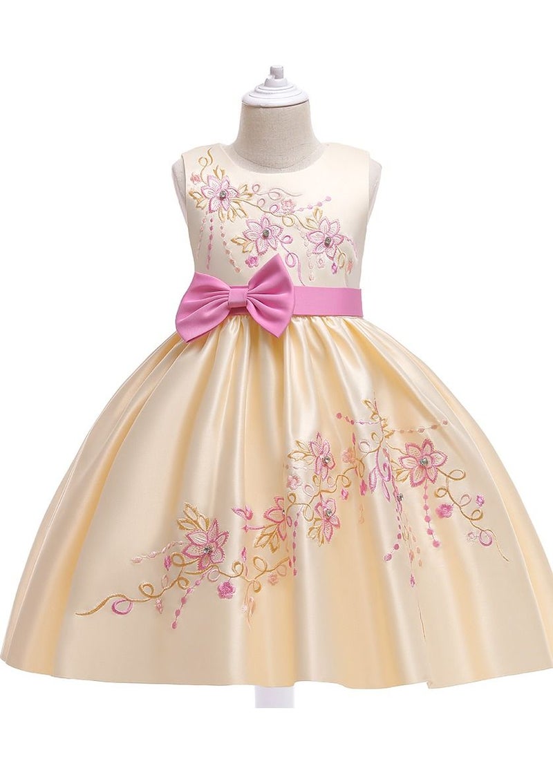 Stylish Fairy Flower Dress Pink/Beige