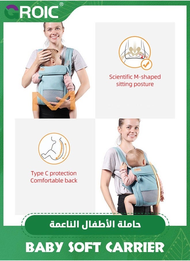 Baby Carrier with Seat and Lumbar Support,Baby Sling Carrier,Adjustable Breathable Carrier,Nursing Wrap Carries,Soft Holder