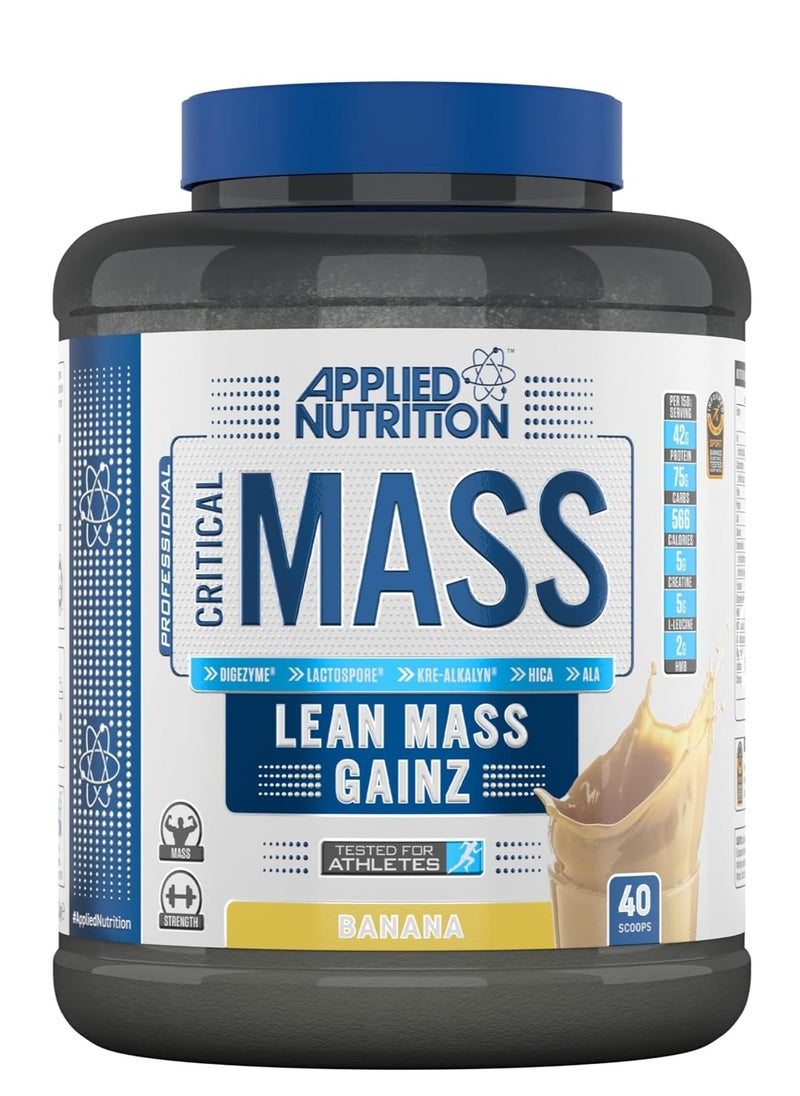 Applied Nutrition Critical Mass,Lean Mass Gainz,Banana Flavor, 2.4Kg,40 Servings