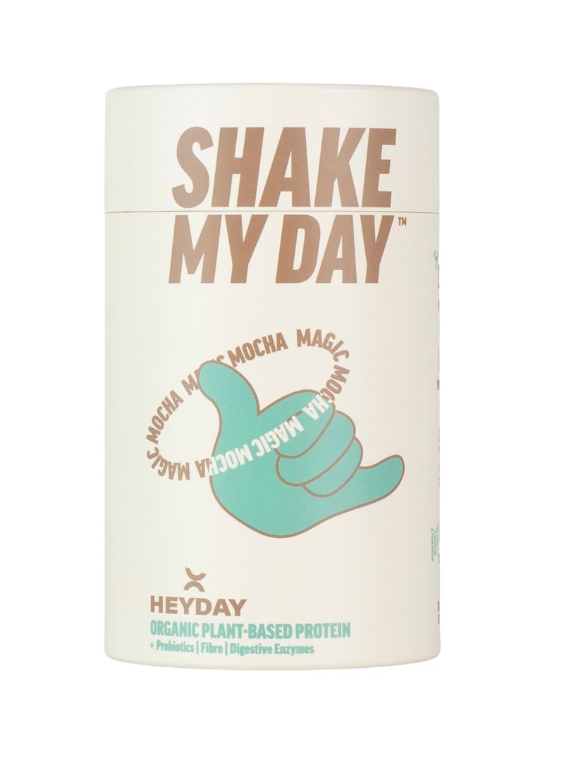 Shake My Day Organic Plant-Based Protein Powder | Pea & Rice Protein | Muscle Support And Recovery & Weight Loss | Vegan, Non-GMO, Gluten-Free, Nut-Free, Soy-Free | Mocha (480G)