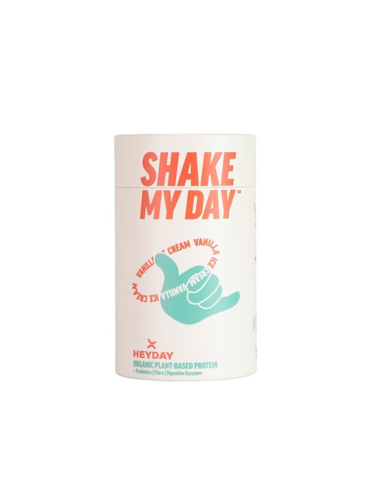 Shake My Day Organic Plant-Based Protein Powder | Pea & Rice Protein | Muscle Support And Recovery & Weight Loss | Vegan, Non-GMO, Gluten-Free, Nut-Free, Soy-Free(480G - Vanilla flavour)