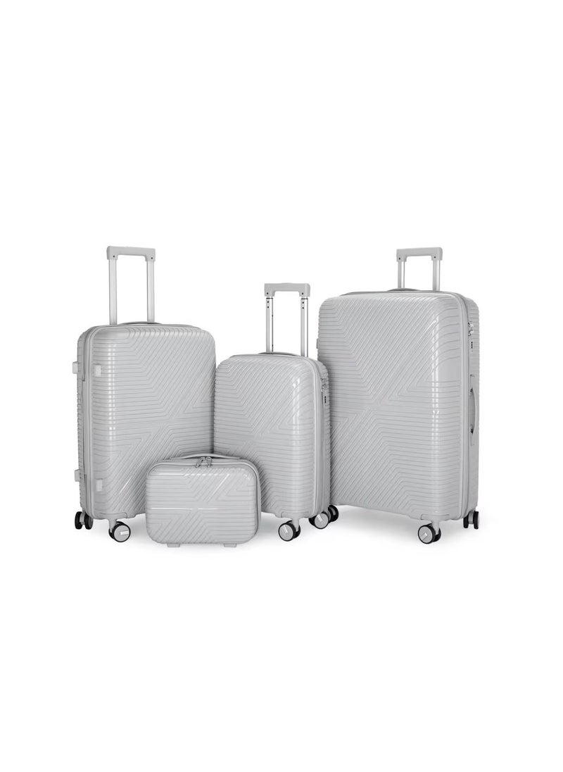 Unbreakable Polypropylene 3-Piece Suitcase Set with Beauty Case & 360° Spinner Wheels Sizes 28,24,20,14