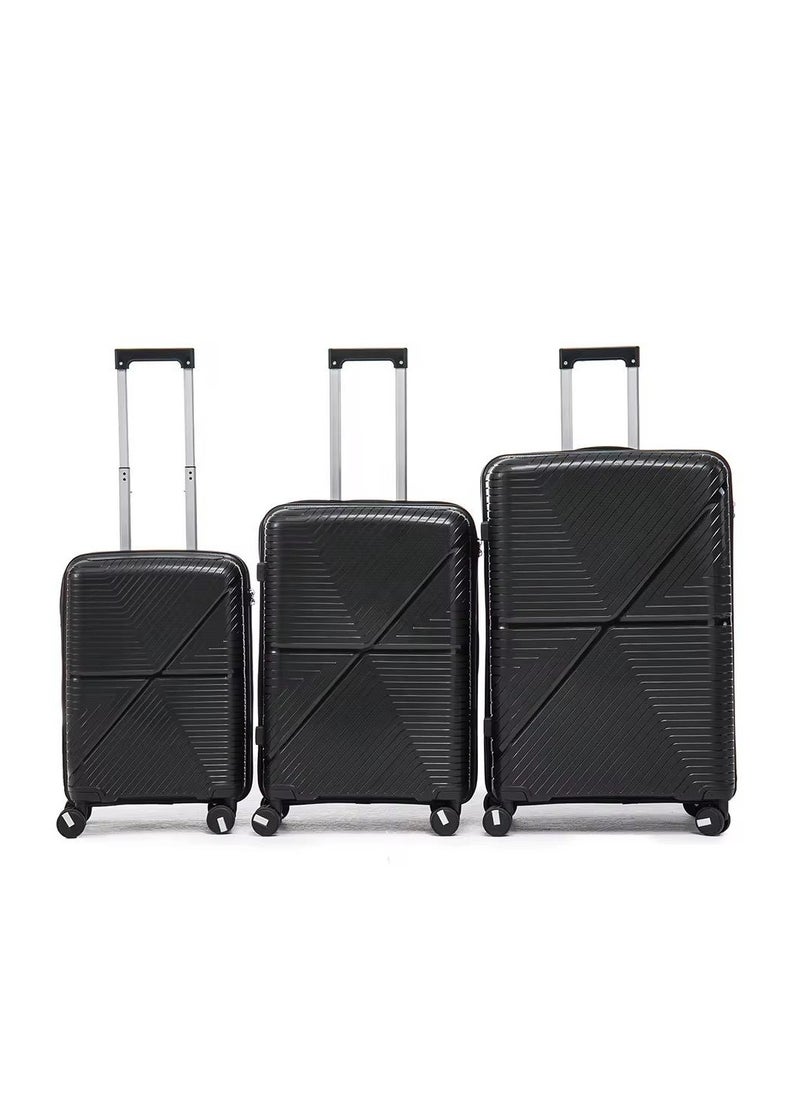 Unbreakable Polypropylene 3-Piece Suitcase Set with Beauty Case & 360° Spinner Wheels Sizes 28,24,20,14