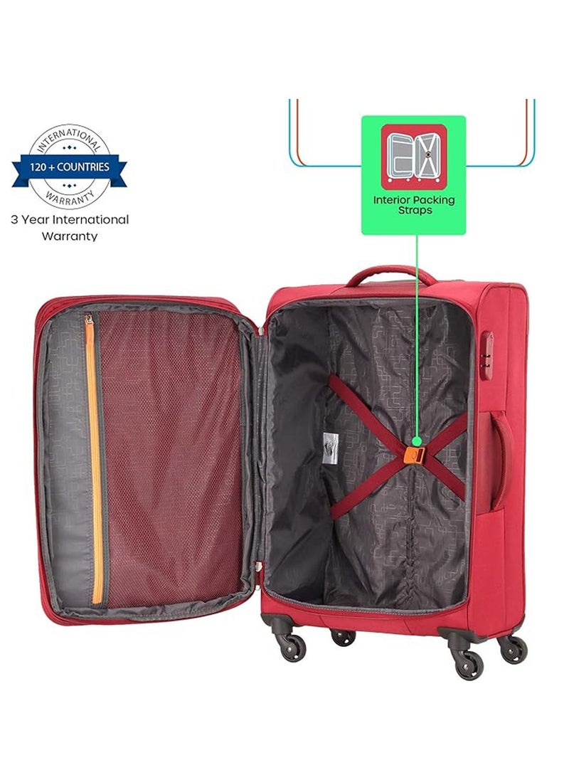 Jamaica Spinner 80 cm Maroon Luggage with TSA Lock Durable Lightweight Travel Suitcase with 4 Spinner Wheels