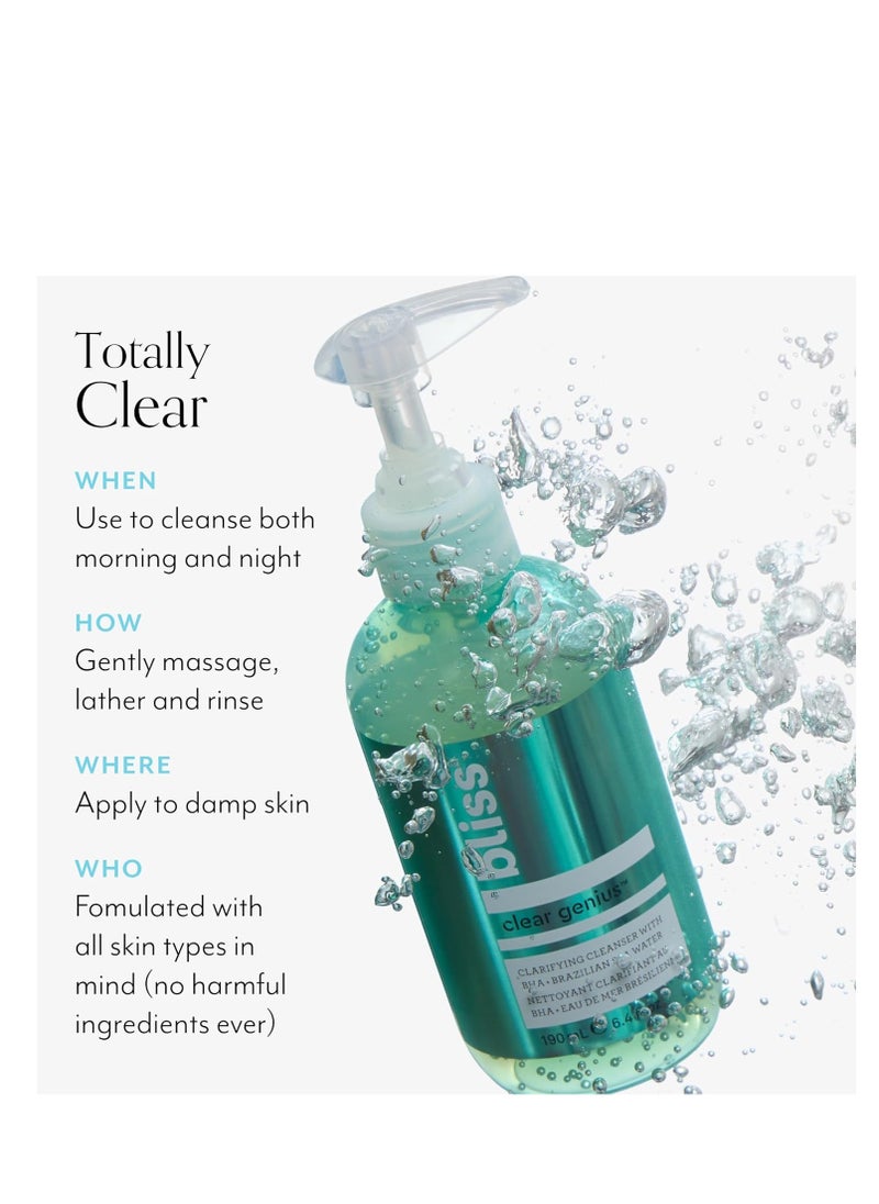 Clear Genius Clarifying Gel Cleanser | Non-Irritating | Clean | Cruelty-Free | Paraben Free | Vegan | 6.4 oz