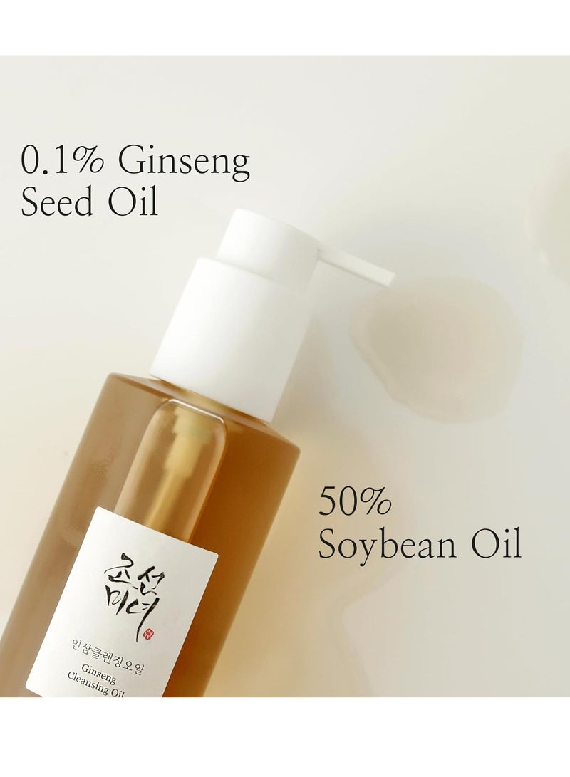 Ginseng Cleansing Oil Waterproof Makeup Remover for Sensitive, Acne-Prone Facial Skin. Korean Skin Care for Men and Women, 210ml, 7.1 fl.oz