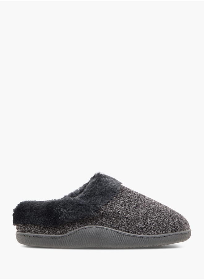 Textured Slip-On Bedroom Slippers