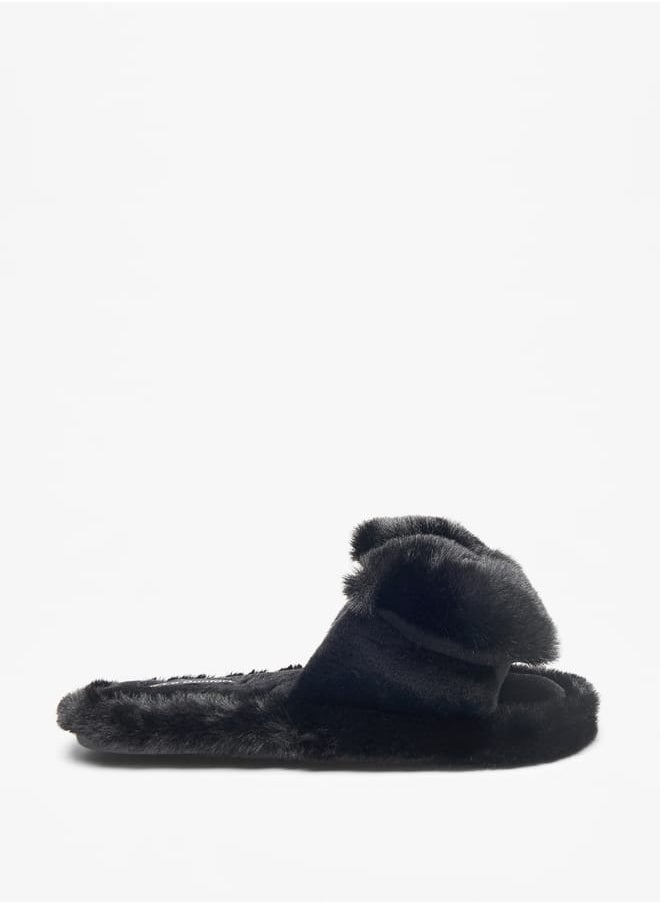 Faux Fur Textured Bedroom Slippers