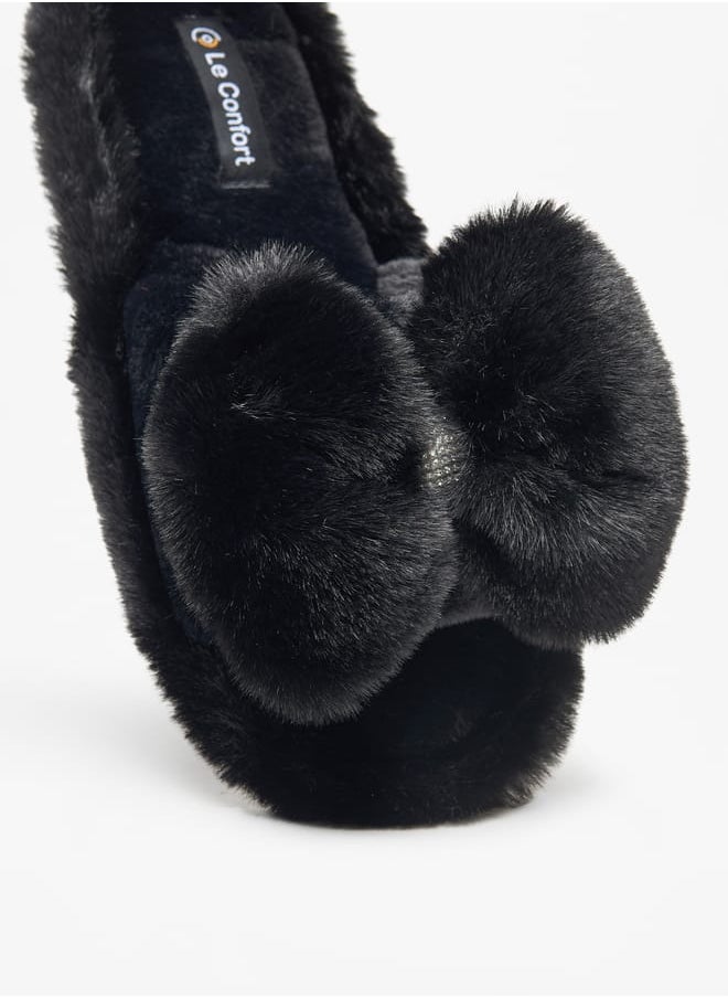 Faux Fur Textured Bedroom Slippers