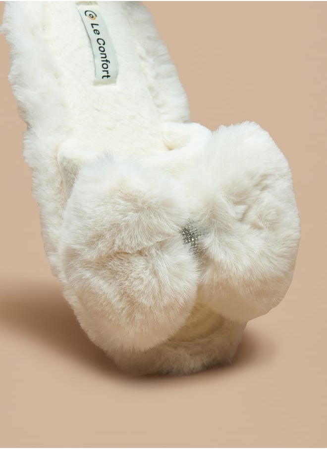 Faux Fur Textured Bedroom Slippers