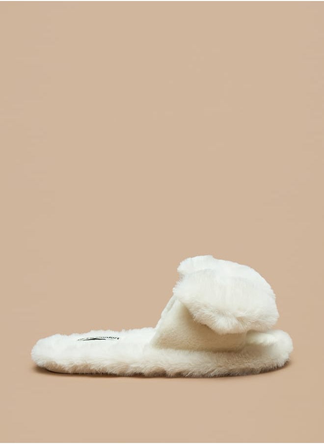 Faux Fur Textured Bedroom Slippers