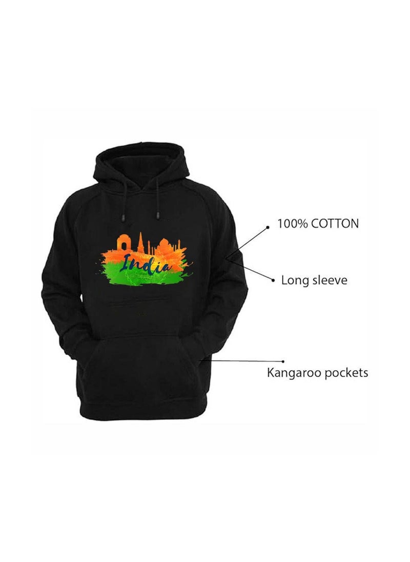 India Hoodies For Both Men And Women-Soft Cotton Pullover-Long Sleeve With Drawstring And Kangaroo Pockets-Ideal Unisex Hoodie For Indoor And Outdoor