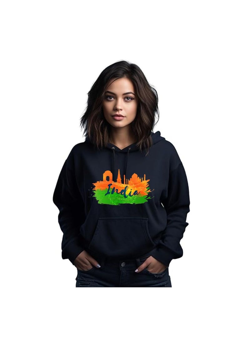 India Hoodies For Both Men And Women-Soft Cotton Pullover-Long Sleeve With Drawstring And Kangaroo Pockets-Ideal Unisex Hoodie For Indoor And Outdoor