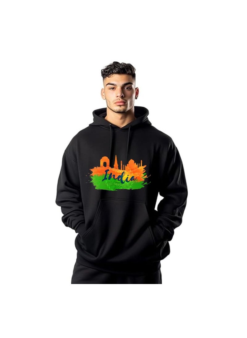 India Hoodies For Both Men And Women-Soft Cotton Pullover-Long Sleeve With Drawstring And Kangaroo Pockets-Ideal Unisex Hoodie For Indoor And Outdoor