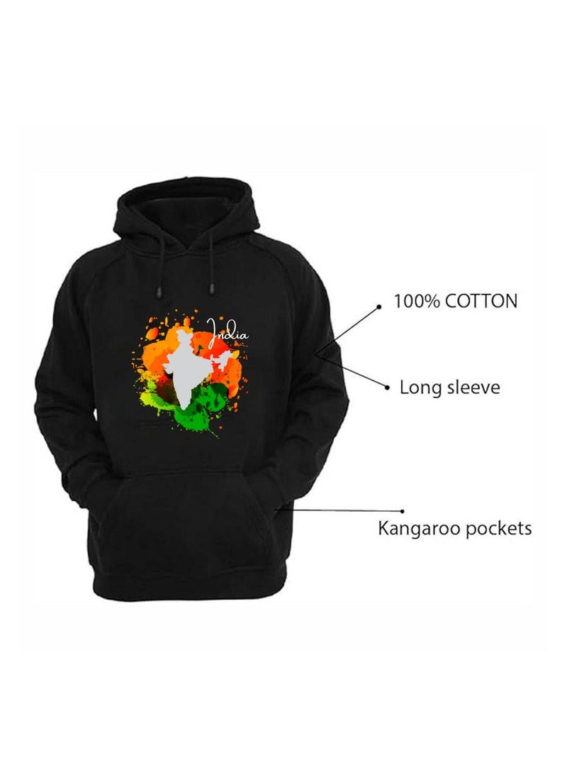 India Hoodies For Both Men And Women-Soft Cotton Pullover-Long Sleeve With Drawstring And Kangaroo Pockets-Ideal Unisex Hoodie For Indoor And Outdoor