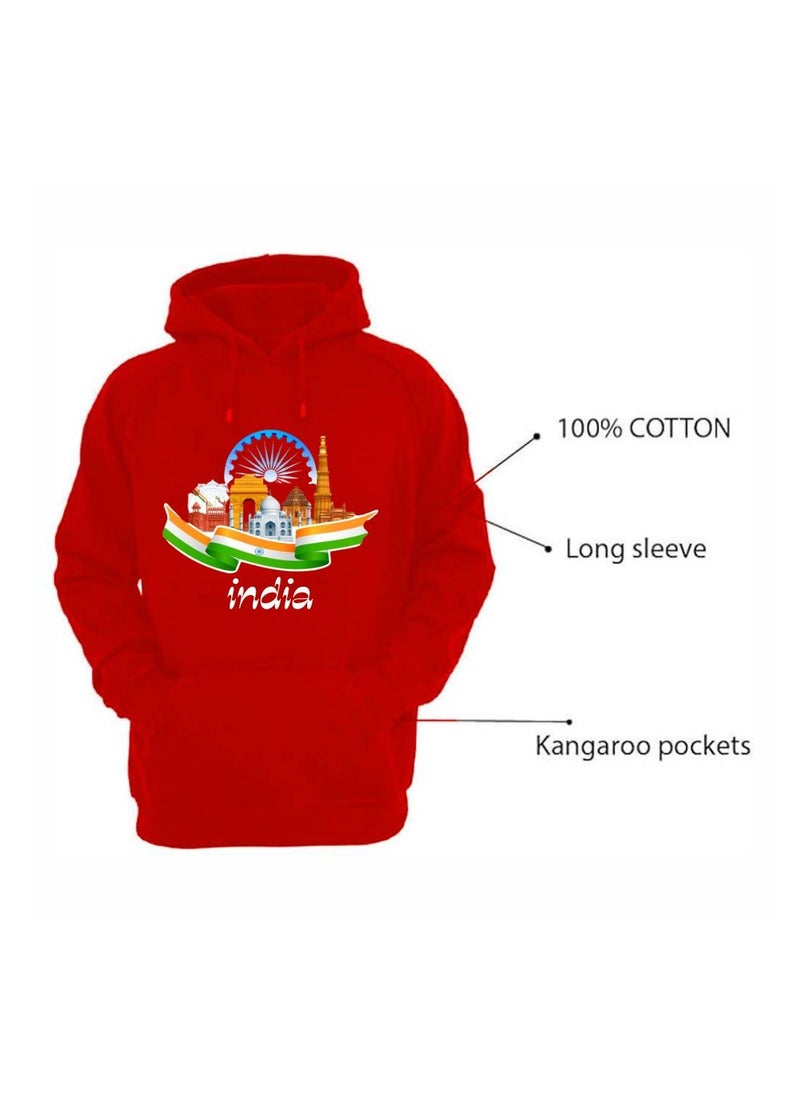 India Hoodies For Both Men And Women-Soft Cotton Pullover-Long Sleeve With Drawstring And Kangaroo Pockets-Ideal Unisex Hoodie For Indoor And Outdoor