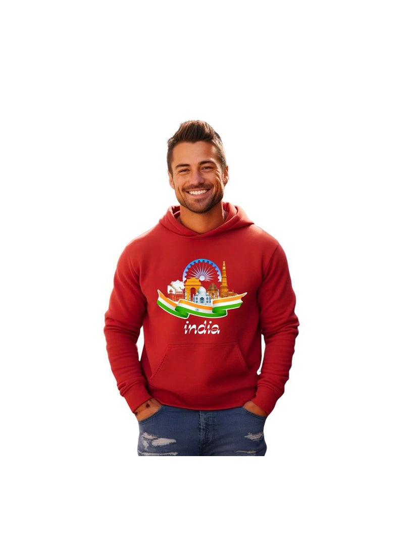 India Hoodies For Both Men And Women-Soft Cotton Pullover-Long Sleeve With Drawstring And Kangaroo Pockets-Ideal Unisex Hoodie For Indoor And Outdoor