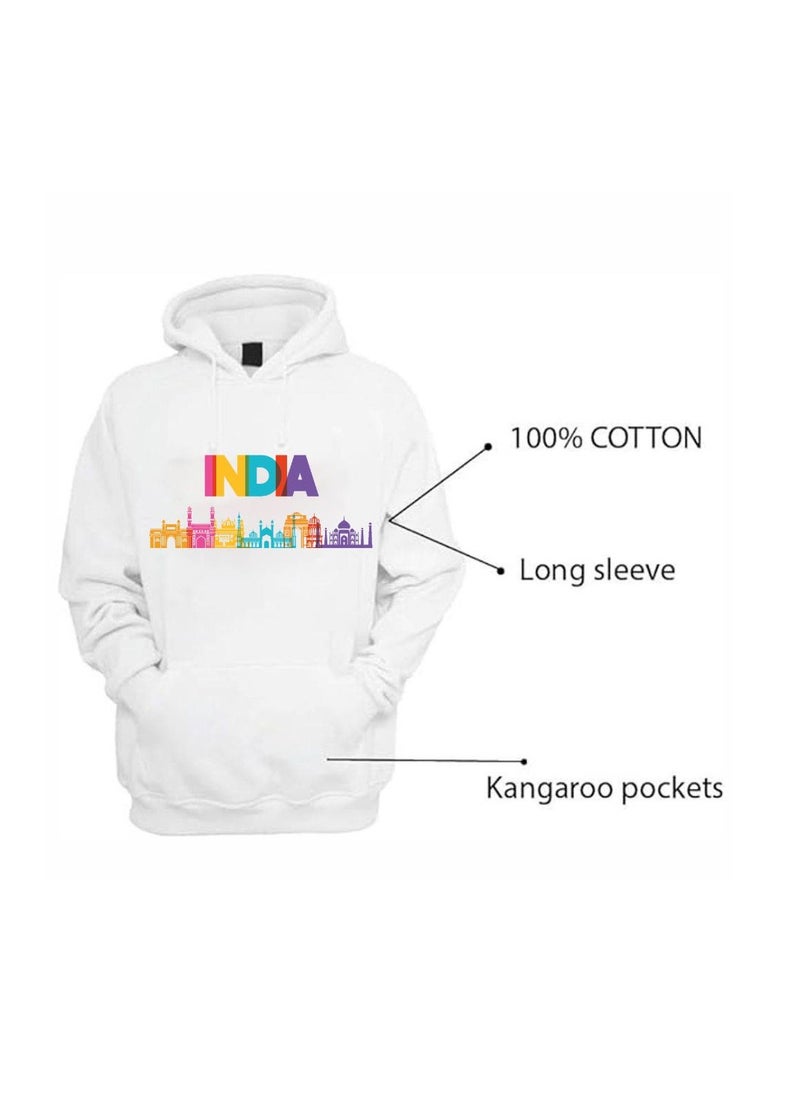 India Hoodies For Both Men And Women-Soft Cotton Pullover-Long Sleeve With Drawstring And Kangaroo Pockets-Ideal Unisex Hoodie For Indoor And Outdoor