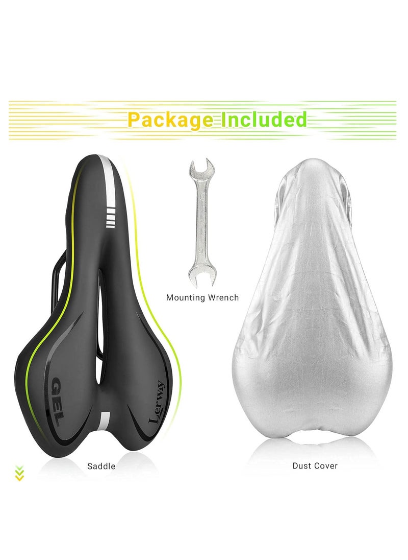 Bicycle Seat Bike Seat Cushion: Comfortable Gel Bike Seat for Men Women Waterproof Mountain Bike Seat Soft Memory Foam Padded Road Bike Saddle with Rain Cover for MTB Trekking Exercise BMX Bike