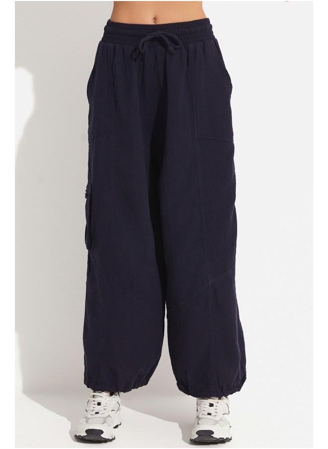Pocket Detailed Cotton Trouser Navy