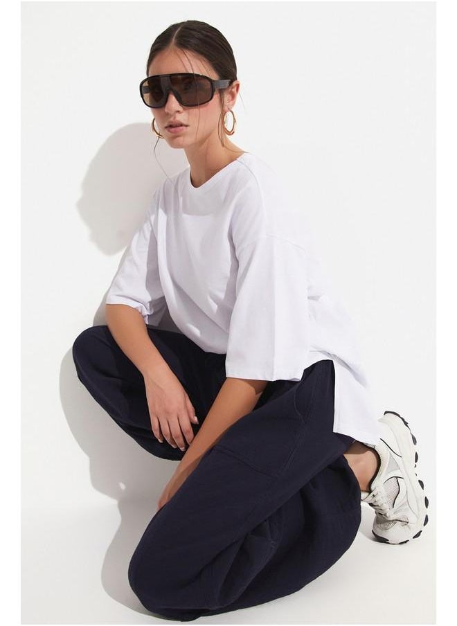 Pocket Detailed Cotton Trouser Navy