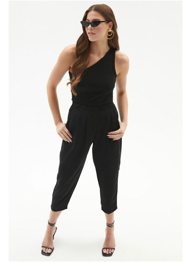 Pleated Detailed Trouser Black