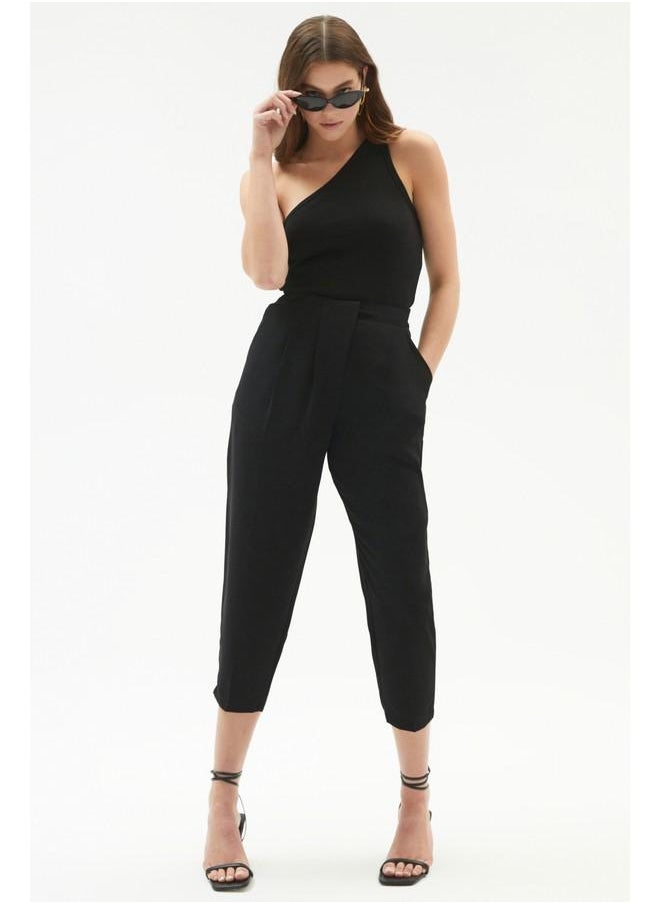 Pleated Detailed Trouser Black