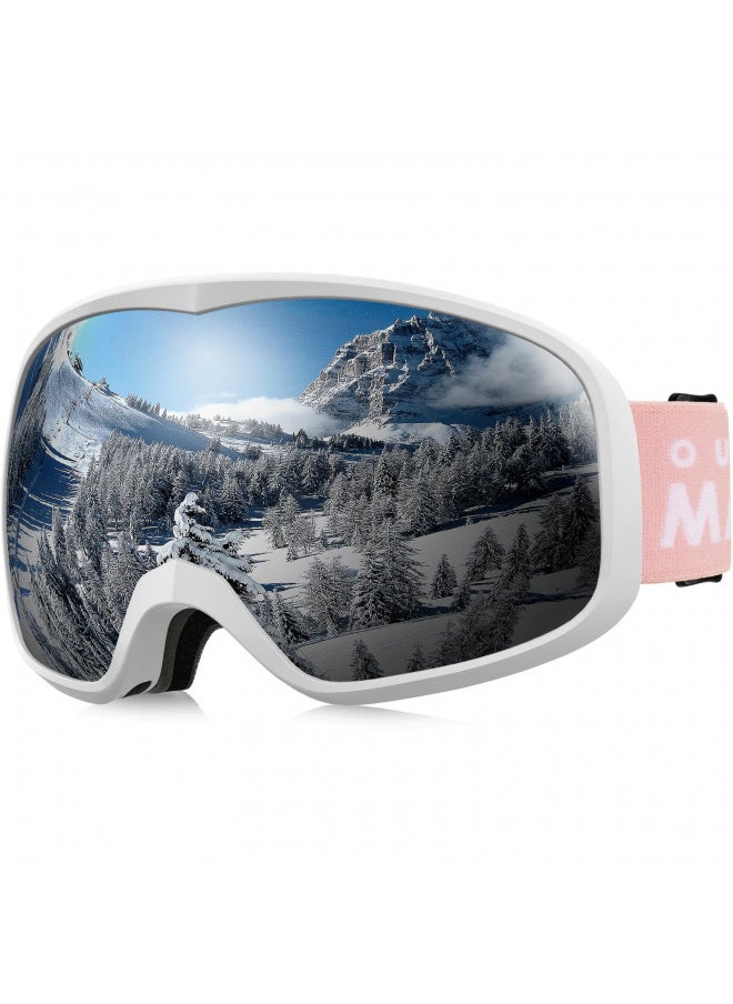 OutdoorMaster Owl Ski Goggles OTG, Snow Snowboard Goggles for Men Women Youth, Anti-Fog, 100% UV Protection
