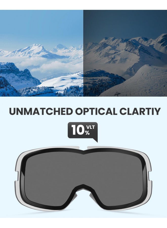 OutdoorMaster Owl Ski Goggles OTG, Snow Snowboard Goggles for Men Women Youth, Anti-Fog, 100% UV Protection
