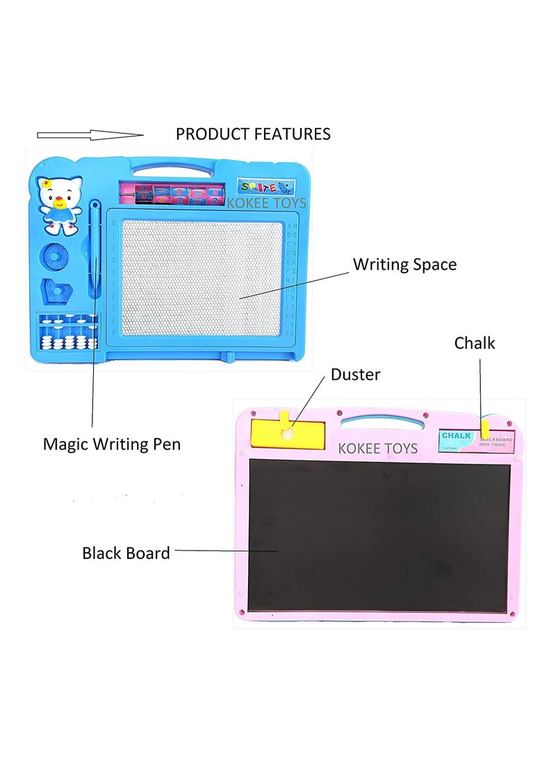 Double-Sided Large Magic Slate Drawing Board for Kids – 2-in-1 Educational Board.