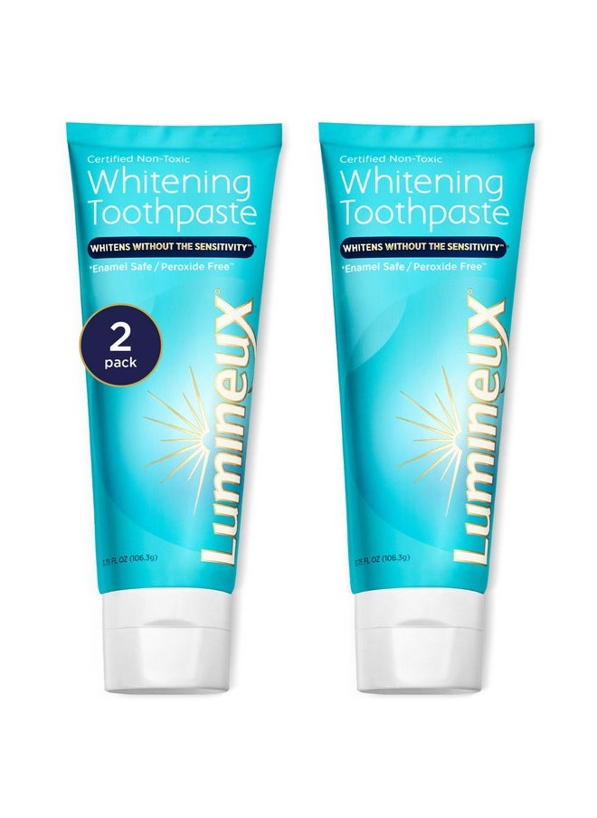 Teeth Whitening Toothpaste 2 Pack Peroxide Free Enamel Safe For Sensitive Whiter Teeth Certified Non-Toxic, Fluoride Free, No Alcohol, Artificial Colors, Sls Free Dentist Formulated - 3.75 Oz