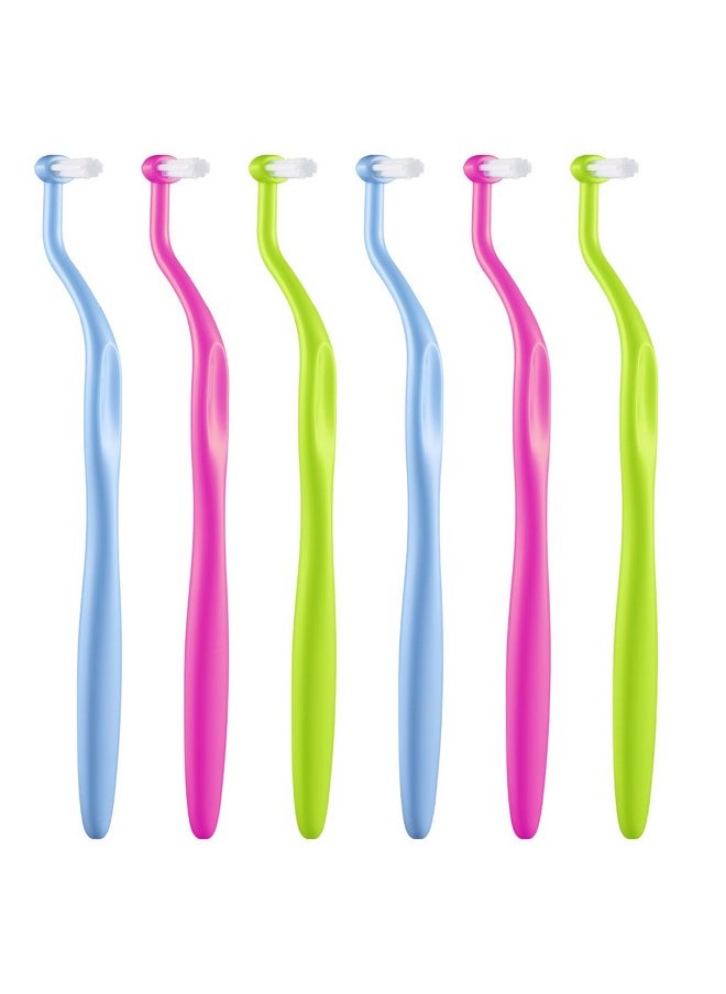 End Tuft Toothbrush, Orthodontic Toothbrush Small Head, Ultra Soft Gum Brushes For Braces, Implants, Retainers And Teeth Detail Cleaning, 6 Pcs