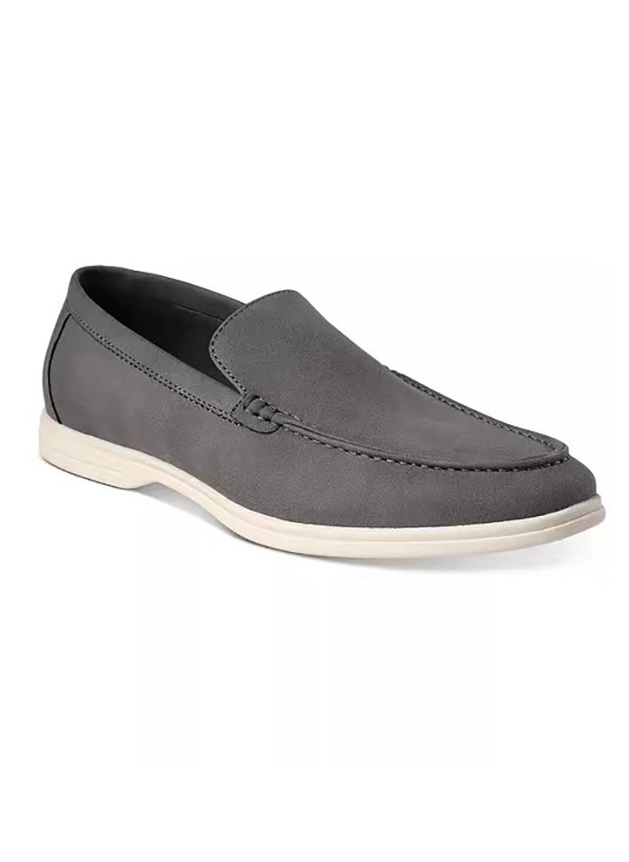 Men's Classic Loafers Slip-On Shoes Lightweight And Breathable With Rubber Sole Stylish Loafers Grey