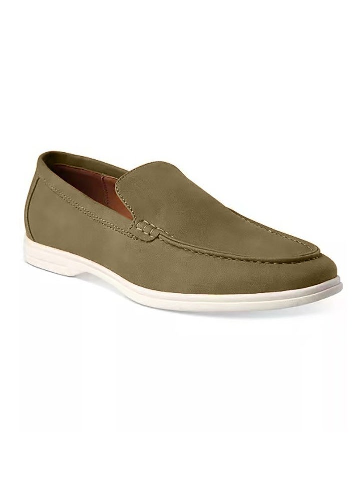 Men's Classic Loafers Slip-On Shoes Lightweight And Breathable With Rubber Sole Stylish Loafers Army Green