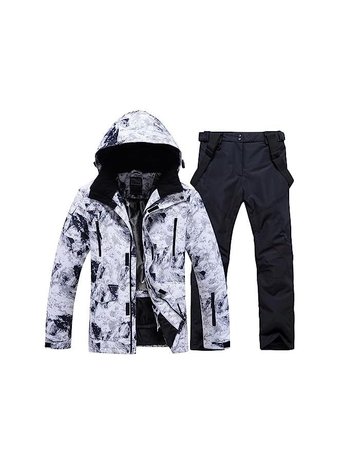 Men's Ski Jacket Waterproof Mountain Snowboard Jacket Winter Windproof Snowsuit Outdoor Hooded Rain Coat