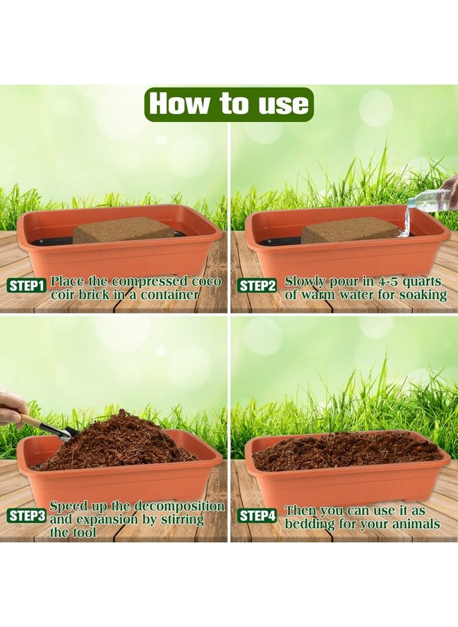 6Pcs Compressed Coconut Fiber Substrate For Reptiles, 100% Organic Coco Coir Fiber Brick Substrate Fluffy Bearded Dragon Tortoise Snake Terrarium Substrate Loose Natural Husk Terrarium Bedding