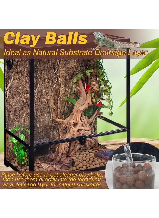 6Lbs Clay Balls For Terrarium, 4Mm-16Mm Lightweight Clay Leca Balls Reptile Terrarium Substrate, 100% Natural Expanded Clay Pebbles Substrate For Frogs Bearded Dragon Tortoises Snake Bedding